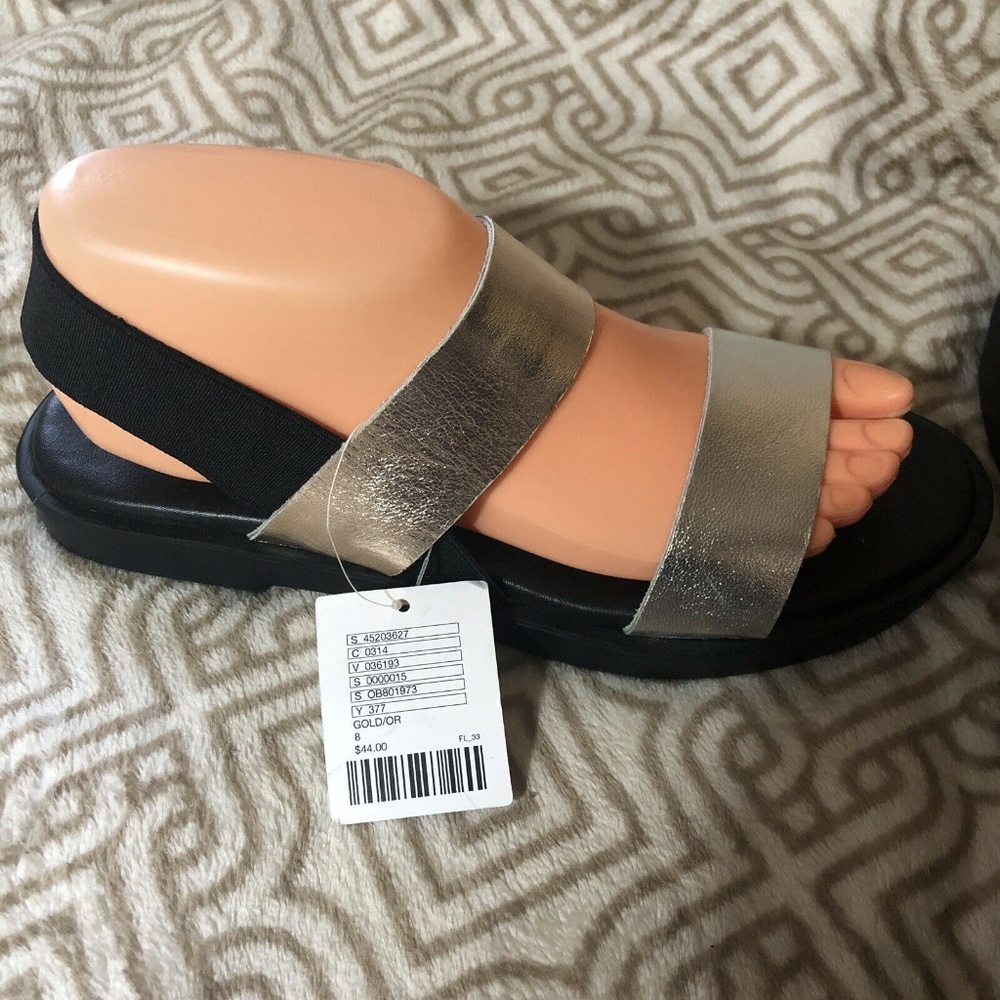 Helena Slingback Sandals Metallic Gladiator Sz 8 - Picture 4 of 8